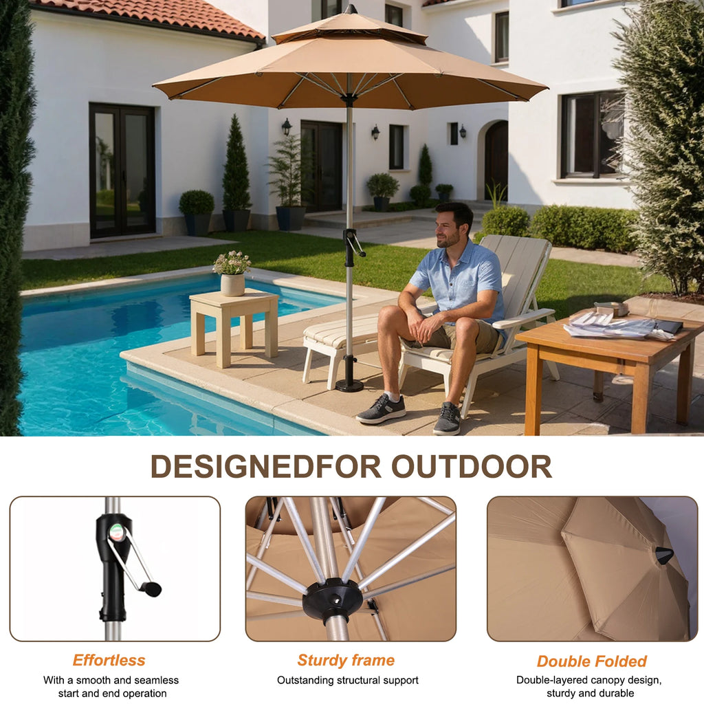 Outdoor Patio Umbrella 8 Ribs Outdoor Table Umbrella UV Protection Outdoor Table Umbrella Market Umbrella for Garden Deck Backya Oasis Select