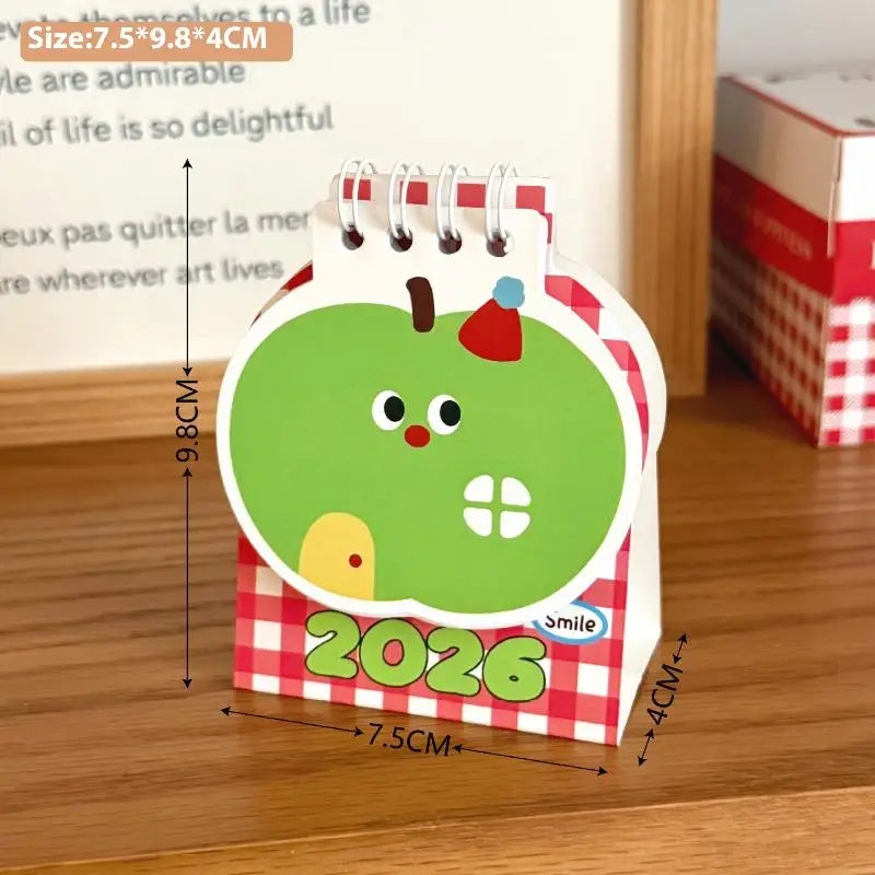 1Pcs Cartoon Portable Coil Monthly Calendar Planner 2026 Horse Year Mini Desk Calendar Office And Home Decor New Year's Present Oasis Select A11