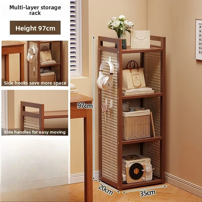Shelf Floor-to-ceiling simple multi-layer bookshelf Multifunctional living room storage rack Storage rack Sundry rack Oasis Select 4-35cm