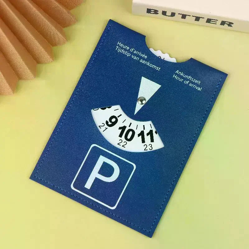 Reliable 4-Language PU Leather Parking Disc - European Design Universal Fit for Cars. Oasis Select
