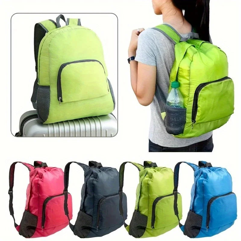 Large Capacity Durable Foldable Canvas Travel Hiking Camping Backpack with Adjustable Shoulder Straps and Zipper Closure Oasis Select
