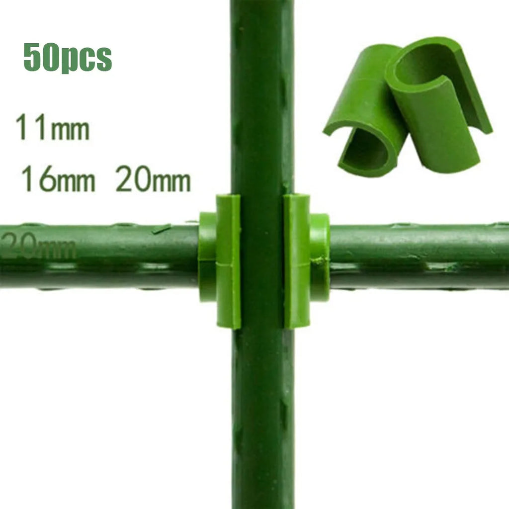 50-Pack Plant Trellis Connector Clips – Garden Stake & Frame Rod