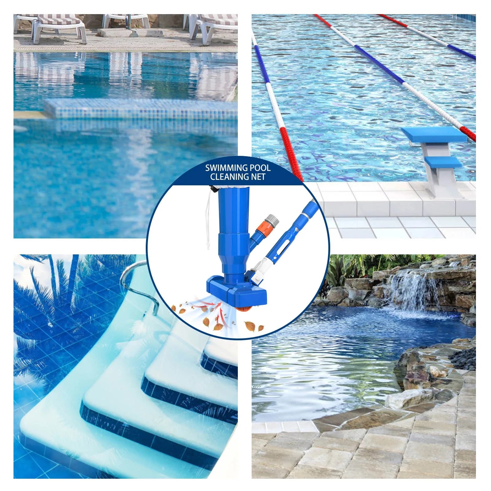 Brush Portable Pool Vacuum Handheld Vacuum Telescopic Pole Pool Vacuum Cleaner Useful Durable Swimming Pool Jet Cleaner Ponds Oasis Select