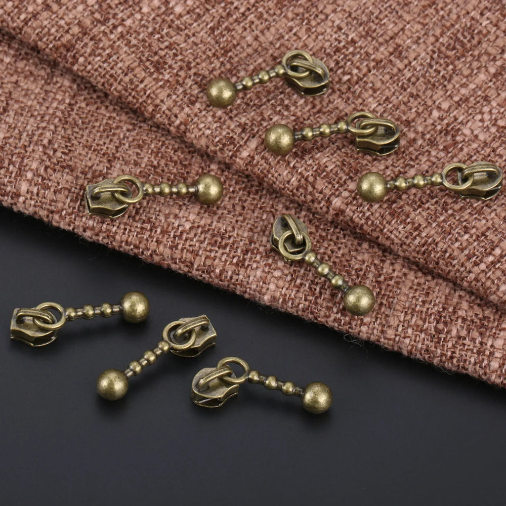 20Pcs 21mm Retro Design metal Zipper Sliders Antique Bronze Zipper Repair Craft Sewing Supplies Accessories DIY Craft Durable Oasis Select
