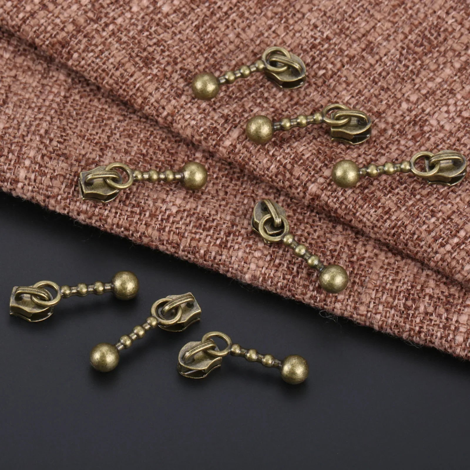 20Pcs 21mm Retro Design metal Zipper Sliders Antique Bronze Zipper Repair Craft Sewing Supplies Accessories DIY Craft Durable Oasis Select