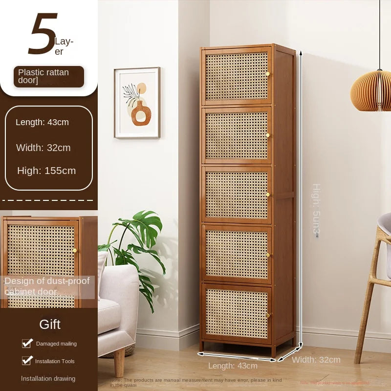 Bookcase Door Multi-layer Storage Rack Seam Cabinet Living Room
