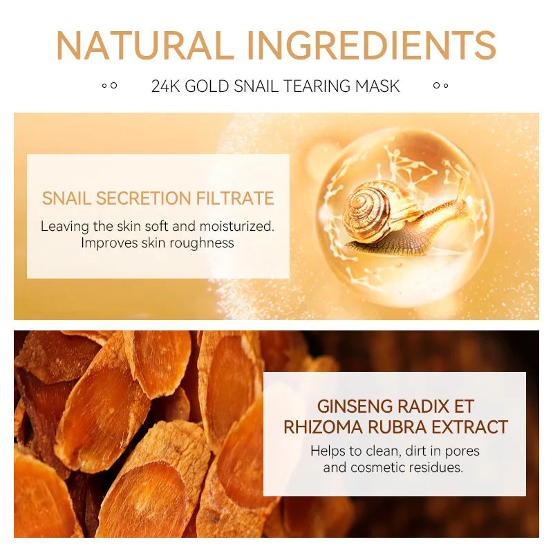 Laikou 24K Gold Snail Collagen Peel-Off Face Mask 50g
