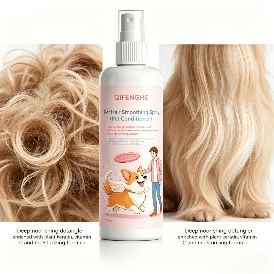 Pet Grooming Combo: Hair Smoothing Spray & Lint Roller | Dogs & Cats