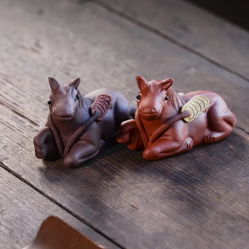 Tea Pet Get Rich Zodiac Small Figurine Handmade Sculpture Tea Set Table Decoration Craft Oasis Select