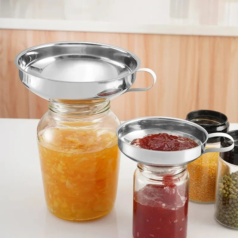 Stainless Steel Wide Mouth Funnel Canning Funnel Cup Jam Salad Dressing Hopper Filter For Jar Canned Filteroil Wine Water Spices Oasis Select