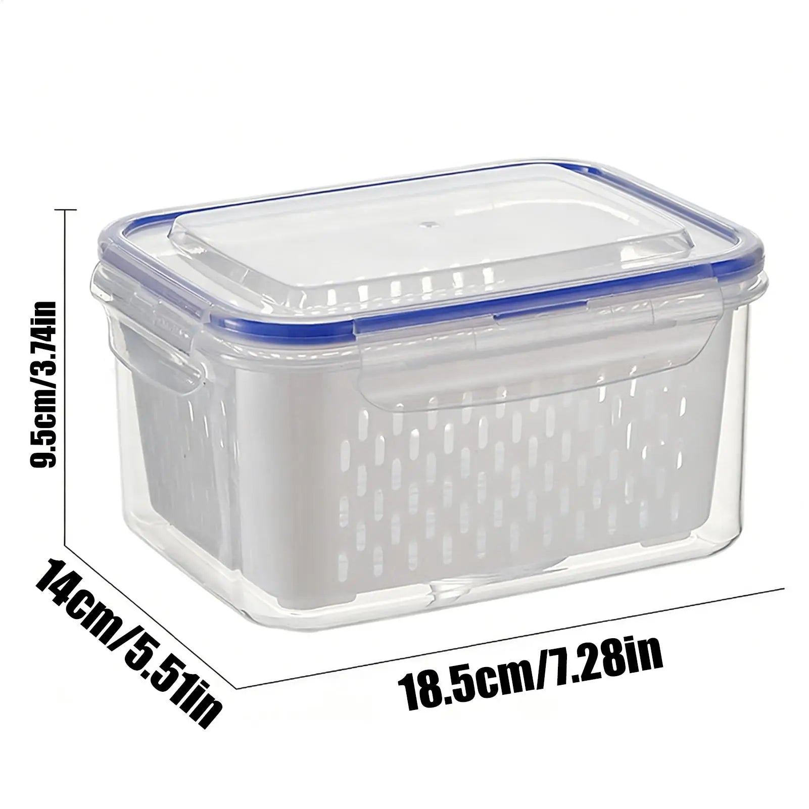 Large Vegetable Drain Basket Special Fruit Preservation Box for Refrigerators Kitchen Double Layer Storage Container Oasis Select
