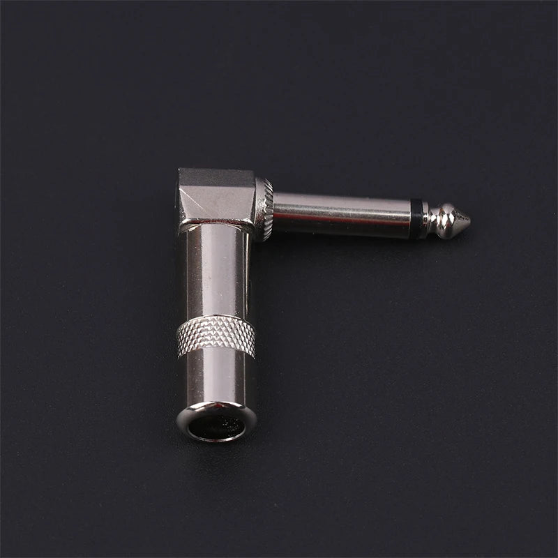 Metal 6.35mm Plug Right Angle Male Mono Plug L-Shape Audio Connector For Guitar Audio 1/4" 6.35 90 Degree Jack Solder Connector Oasis Select