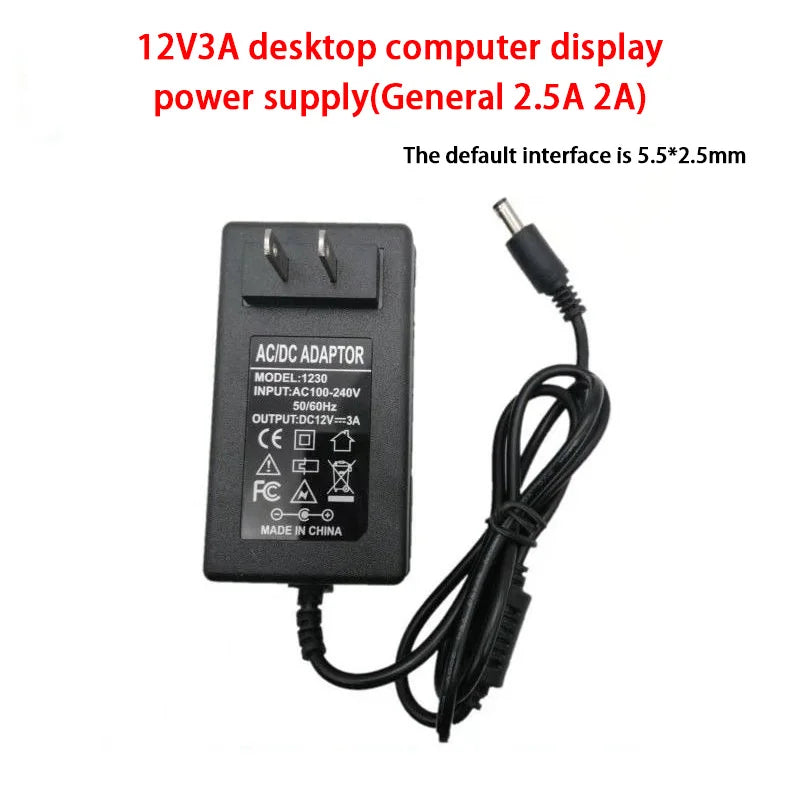 US 1pcs Power Adapter AC 100-240V Input DC 12V 2A Output Supply Charger Universal Adapter Converter Plug for Camera DVR Router Oasis Select
