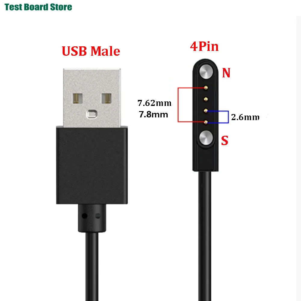 Smart Watch Magnetic USB Dock Charger 2pin 4pin Charging Cable Oasis Select 4Pin-7.62-14.3
