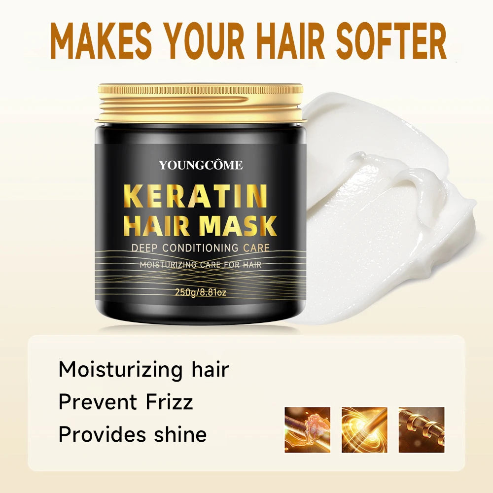 Collagen Keratin Hair Mask – Deep Moisture & Frizz Control 250g Keratin Hair Mask Oasis Select