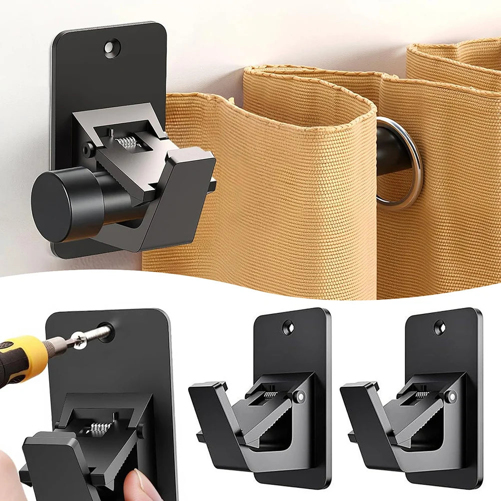 No-Drill Self-Adhesive Curtain Rod Brackets – 2 or 4 Pack