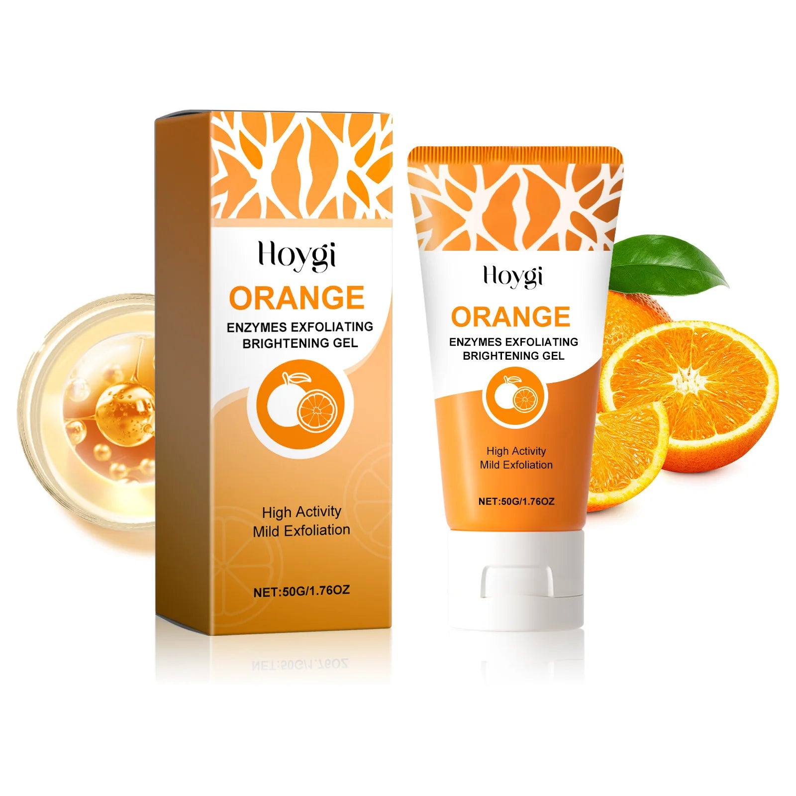 Hoygi Enzymes Exfoliating Brightening Gel Orange Oil Control Dead Skin Remove Unclog Pores Gentle Formula Facial Cleansing Gel Oasis Select 50g