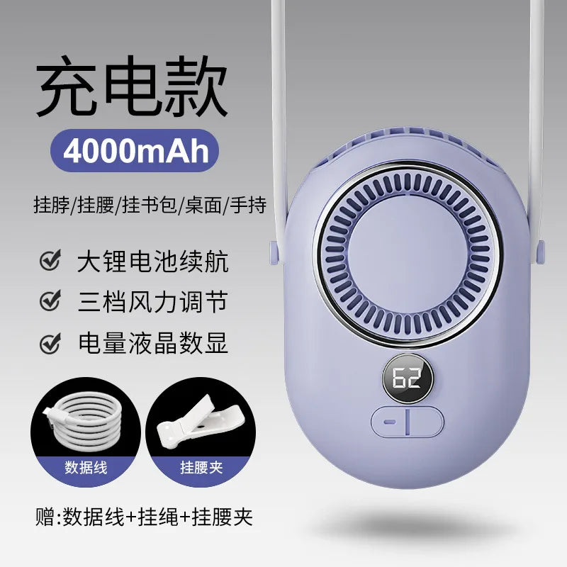 URGGU Bladeless Neck Fan – USB Rechargeable Portable Cooler