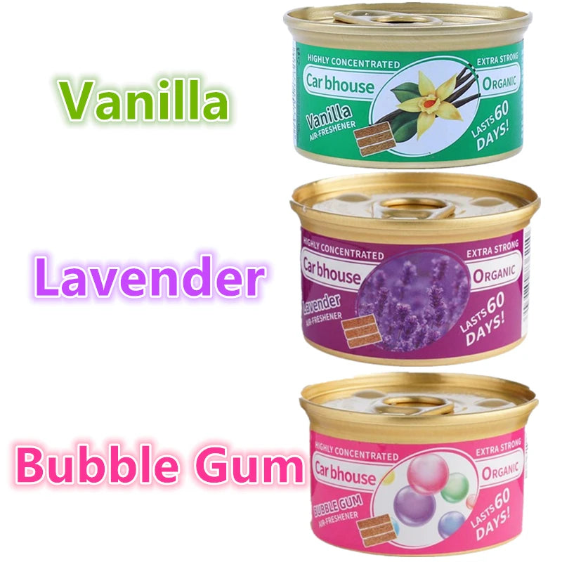 1-3pcs Vanilla/Bubble Gum/Lavender Car Air Freshener Scent Odor Eliminator Essential Long-Lasting Strong Fragrance For Auto Hom Oasis Select 3PCS