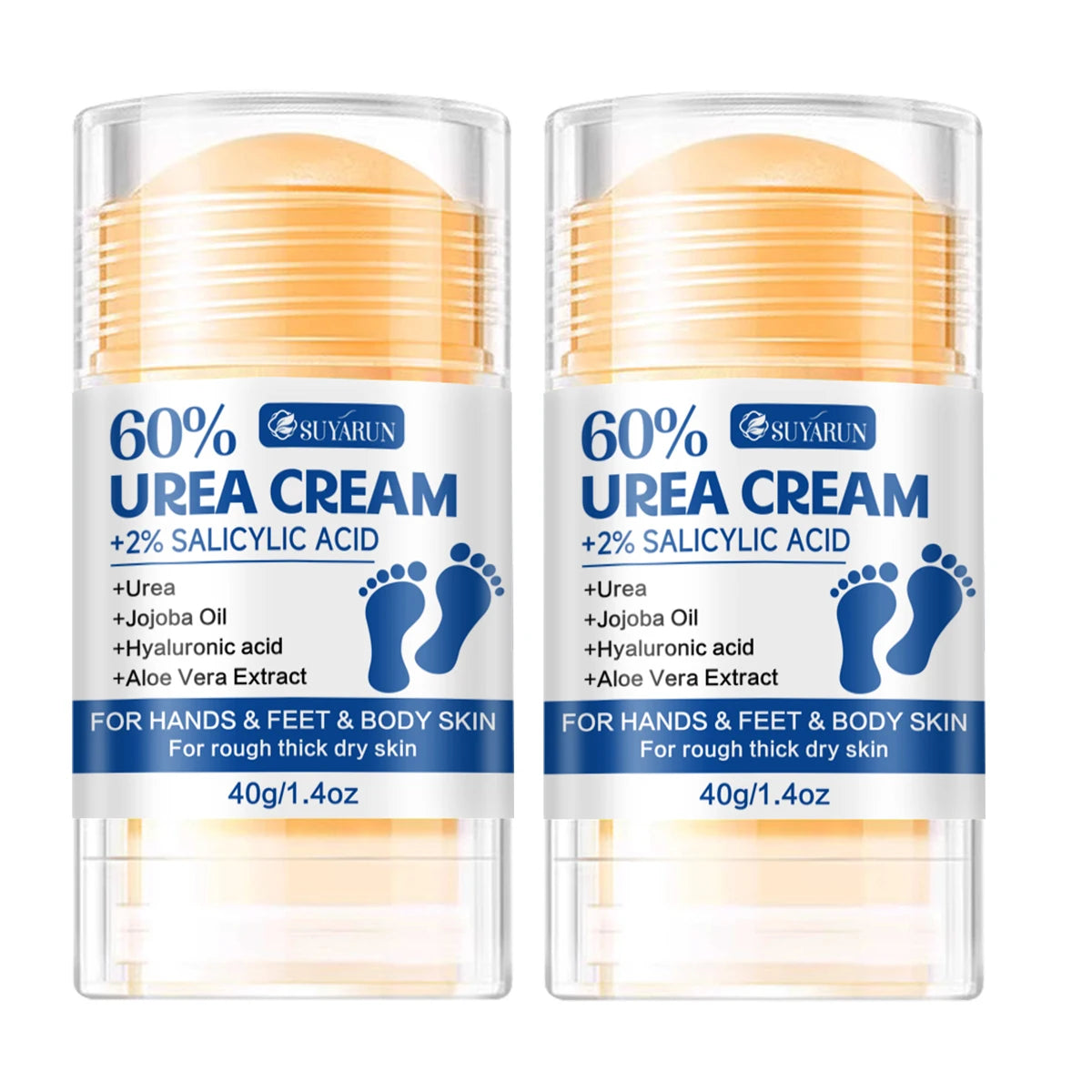 SUYARUN 60% Urea Foot Cream Stick - Moisturizing & Exfoliating, Cracked Heel Repair, Deep Hydration for Dry Feet, Long protect. Oasis Select L-L