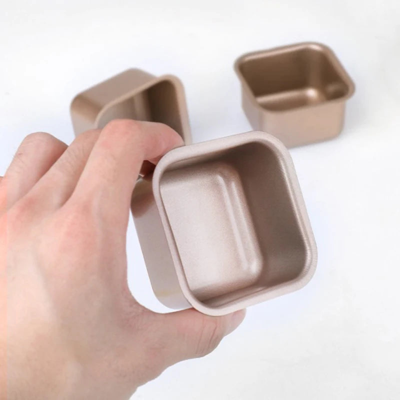 1Pcs Small Square Toast Bread Baking Pans Non-Stick Carbon Steel Loaf Cheese Cake Brownie Mold Baking Tray Oasis Select