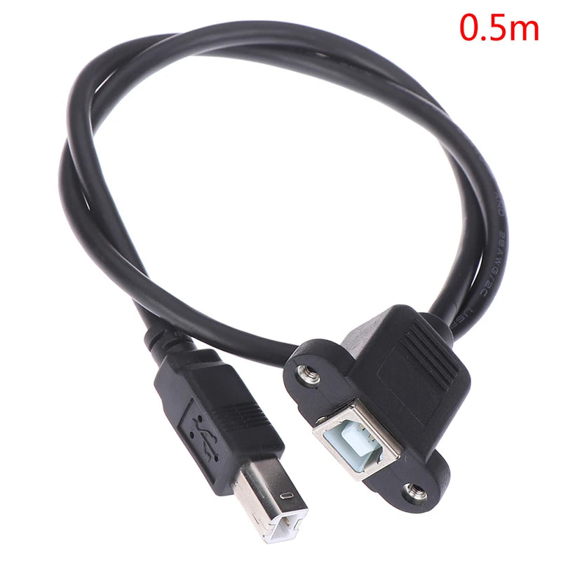 USB 2.0 Type B Male to Type B Female Printer Extension Cable With Panel Mount Oasis Select 0.5m
