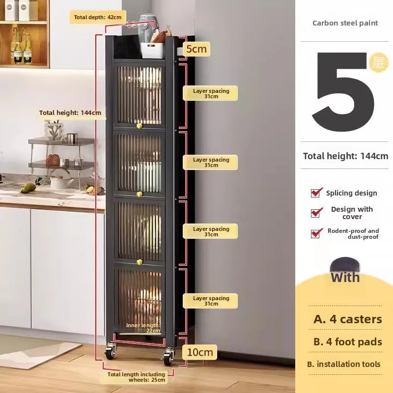 Kitchen crevice storage cabinet bathroom refrigerator crevice cabinet narrow cabinet with door floor to ceiling locker against Oasis Select Fifth floor A
