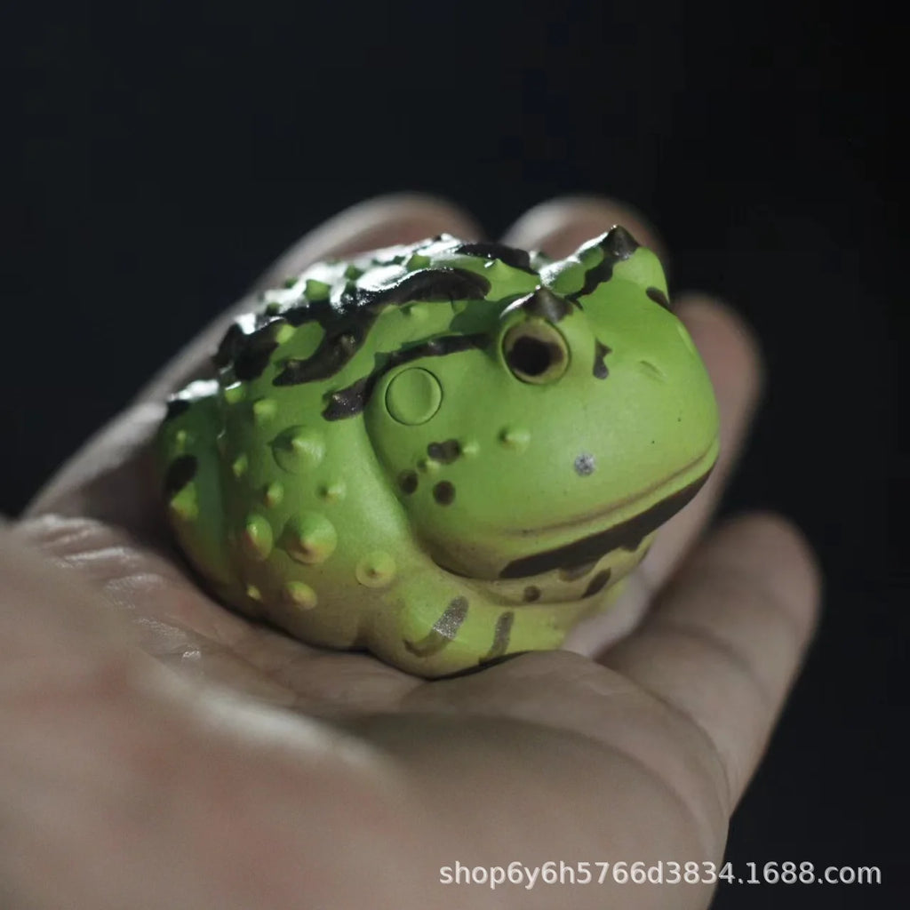 Tea Pet King Horned Frog Wealth-Attracting Frog Tea Play Fish Tank Landscaping Decoration Tea play Oasis Select Large Horned Frog