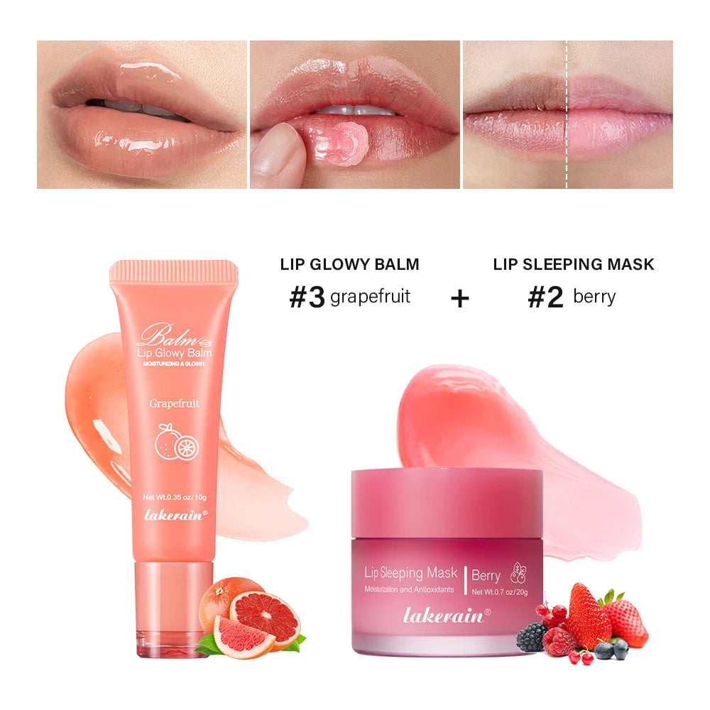 Lip Balm & Lip Mask Set Moisturizing Night Lips Care Multiple Colors Makeup Maintenance Lip Anti-Cracking Lip Oil Care Cosmetic Oasis Select SET 10