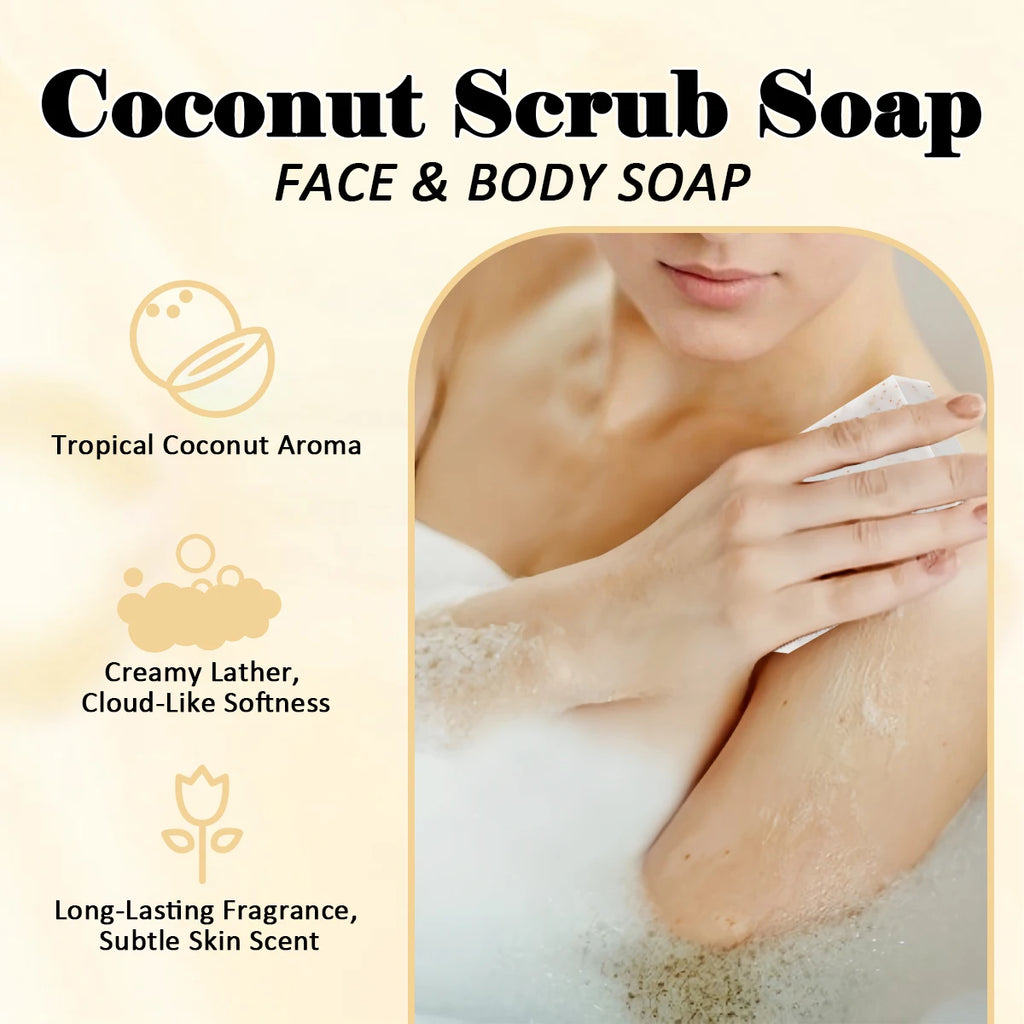Coconut Scrub Soap – Handmade Exfoliating Face & Body Bar Exfoliating Scrub Soap Oasis Select