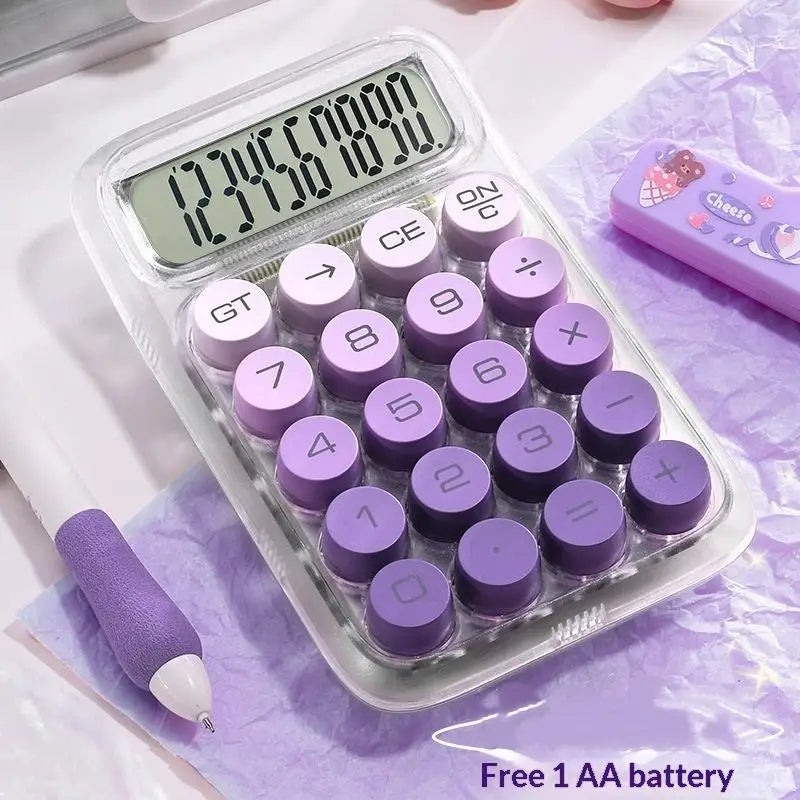 1PCS Large Screen Large Buttons High Appearance Level Calculator Portable Specially Designed For Students Oasis Select Purple