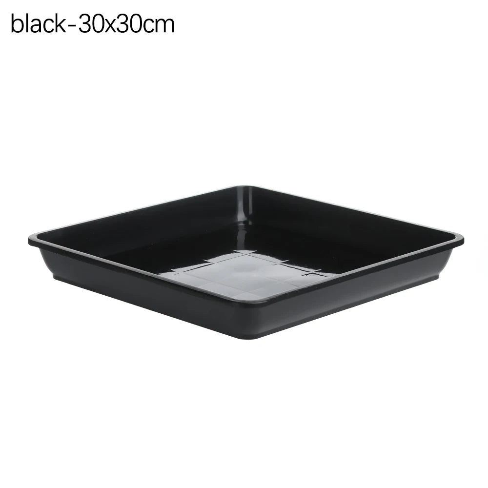 1PC Plastic Heavy Duty Drip Trays Durable Square Plant Saucer Base Flower Pot Indoor Outdoor Garden Supplies Oasis Select black-30x30cm