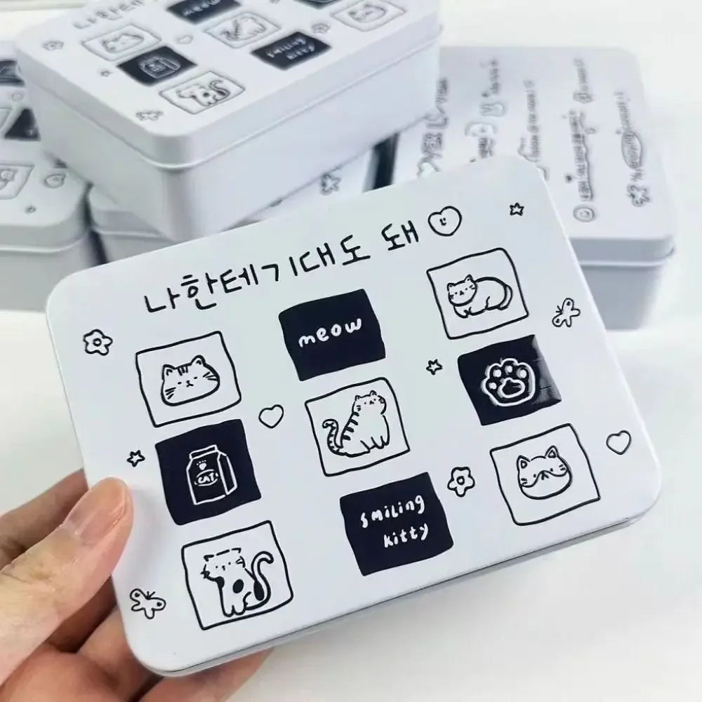 Cartoon Iron Storage Box Big Capacity Small Card Storage Box Desktop Storage School Stationery Kpop Photocards Oasis Select cat1