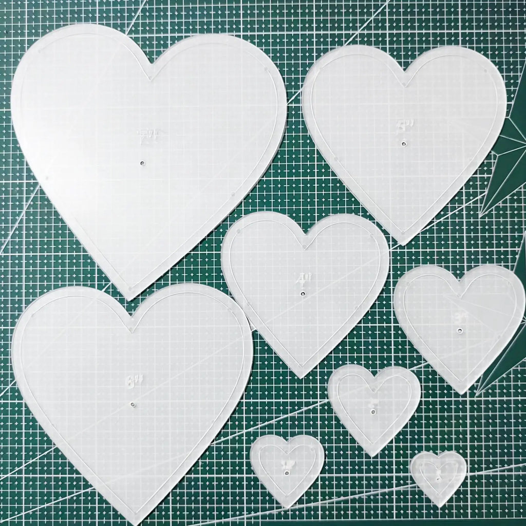 Template for Quilting 8Piece Heart Shape Tool Quilting Templates for Cutting Patterns for Women Beginner Craft Family Activities Oasis Select