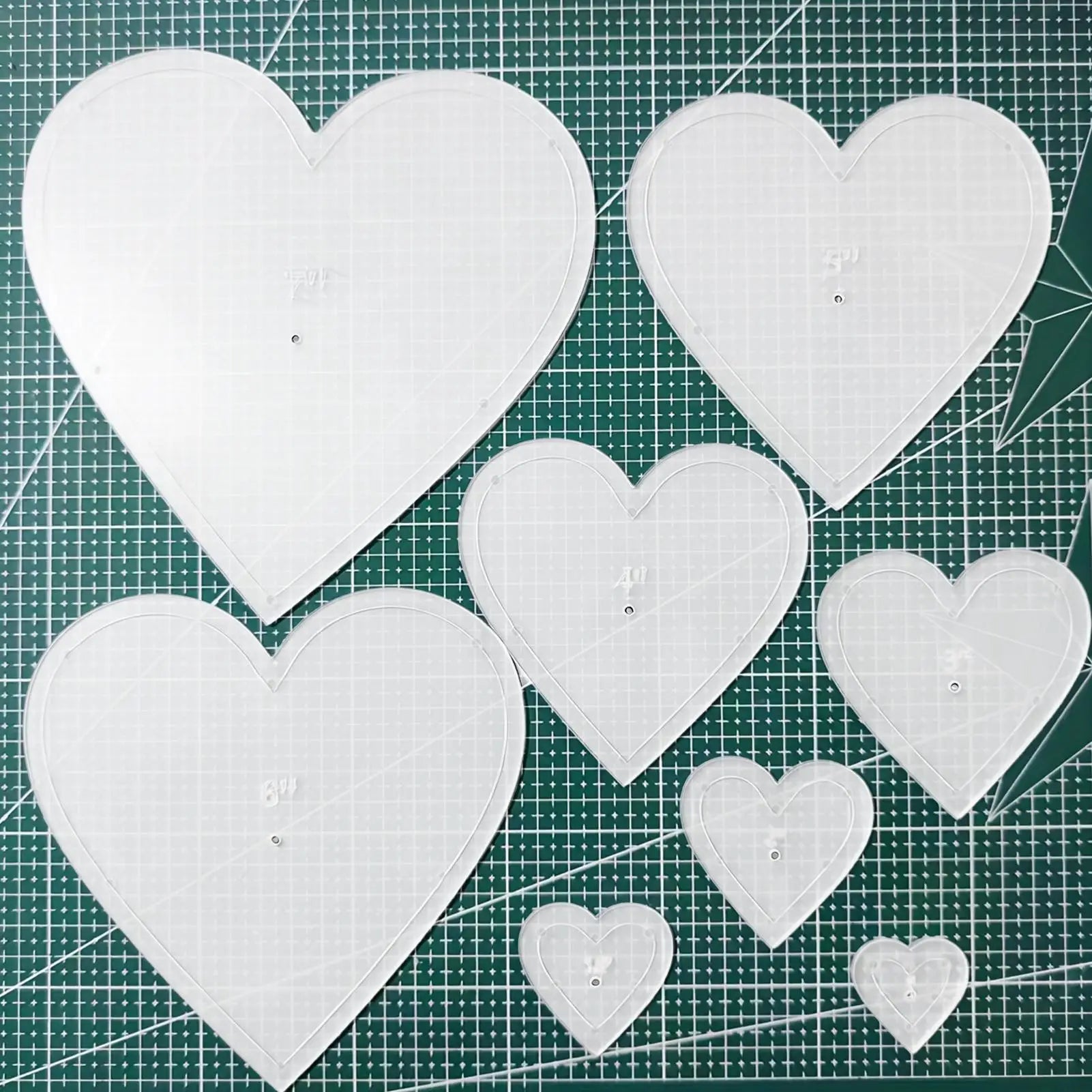 Template for Quilting 8Piece Heart Shape Tool Quilting Templates for Cutting Patterns for Women Beginner Craft Family Activities Oasis Select