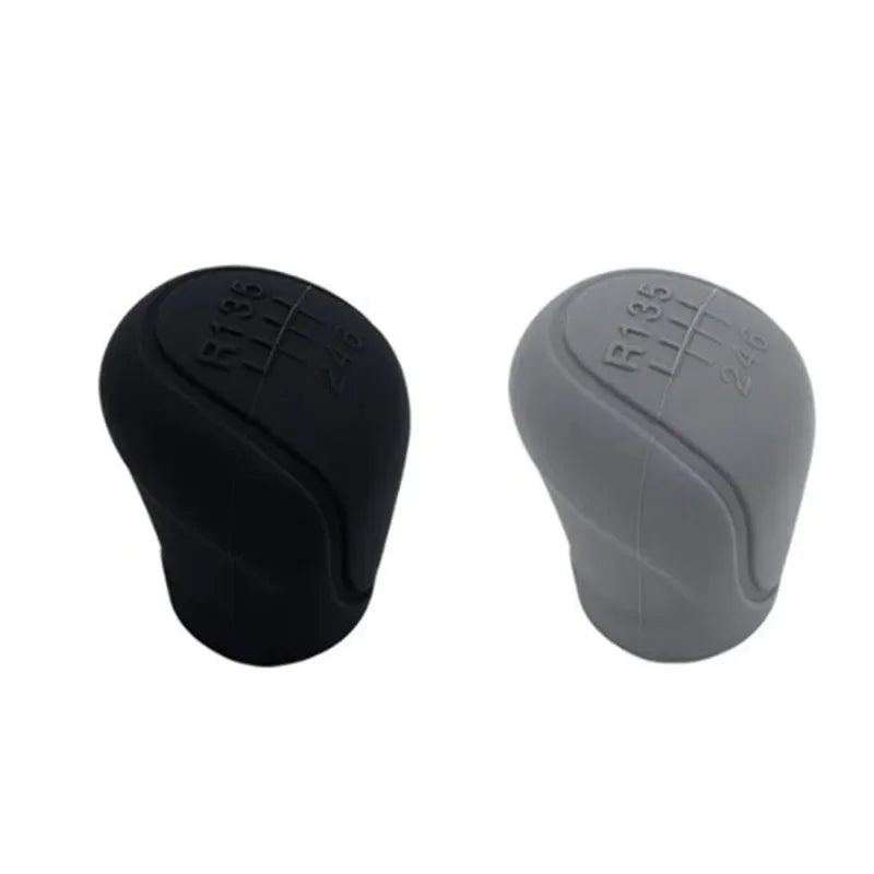 Car Silicone Gear Shift Knob Cover Gear Shift Non-Slip Grip Handle Protective Covers Manual 5 6-speed Car Interior Accessories Oasis Select Black-Gray 2pcs
