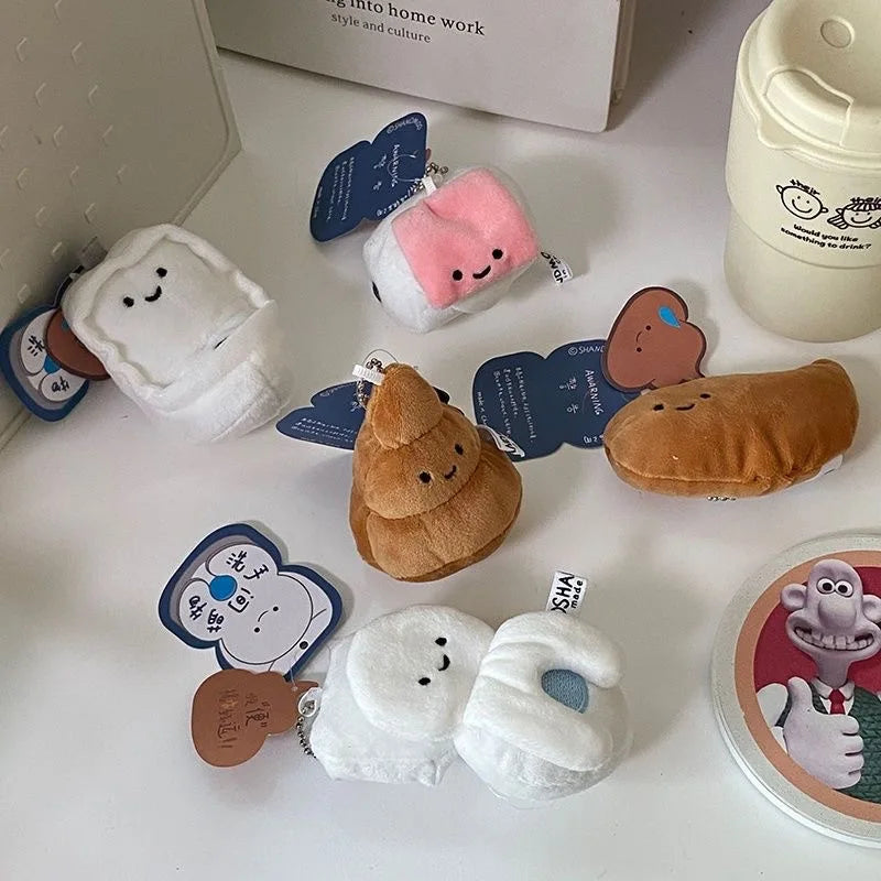 Cute Poo Shaped Mini Plush Pendant Funny Expression Bag Charm Novelty Stress Relief Key Hanging Ornament Joke Gift Oasis Select