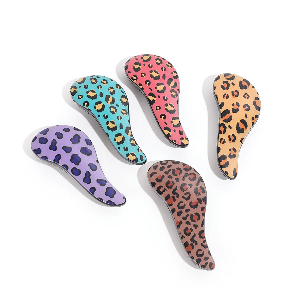 Leopard Print Air Cushion Comb Scalp Massage Comb Wet Dry Detangling Hair Comb Hair Styling Detangler Fast Blow Drying Hairbrush Oasis Select