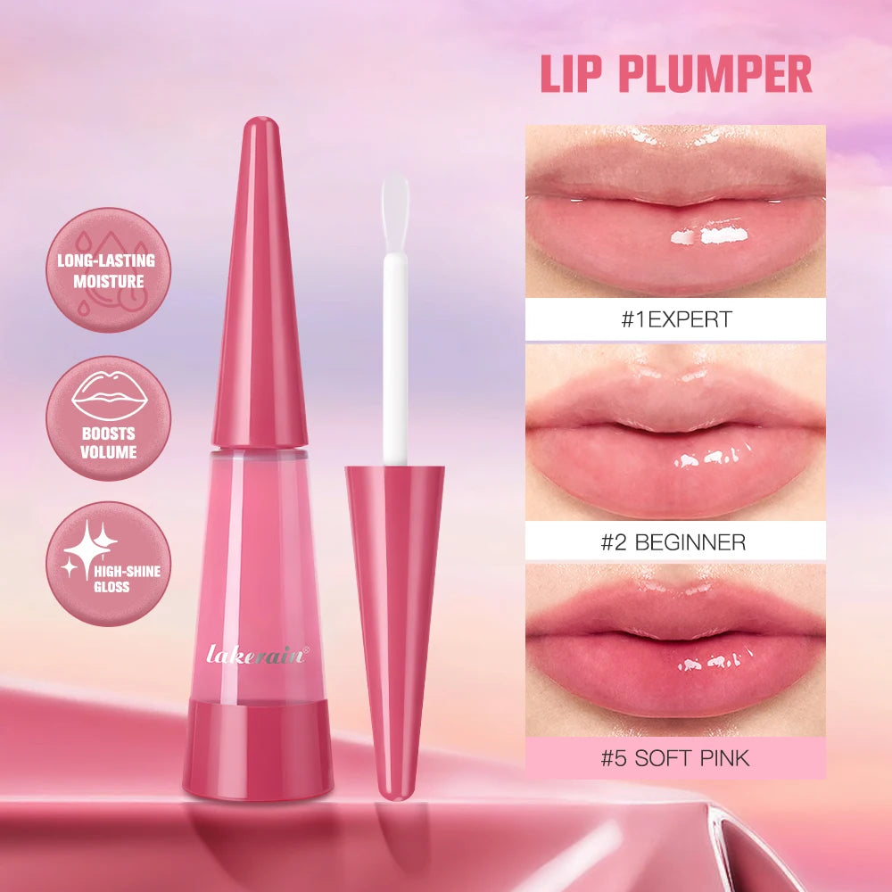 Korean Lip Plumper Oil Non-greasy Lip Plumping Balm Moisturizing Dry Chapped Lips Shine Hydrating Exfoliating Nourishing Oasis Select