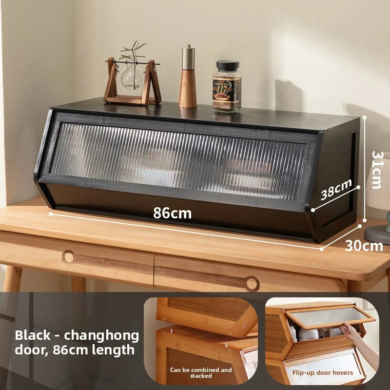 Bookshelf Shelf Floor-to-ceiling toy storage Book cabinet Locker Living room can be stacked Modular combination lattice cabinet Oasis Select CH 86 long black