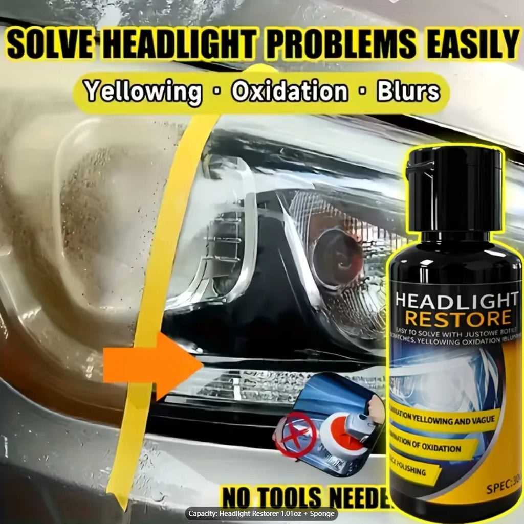 Headlight Restoration Paste: anti-oxidation, brightening, polishing for headlight scratches, vehicle light maintenance. Oasis Select