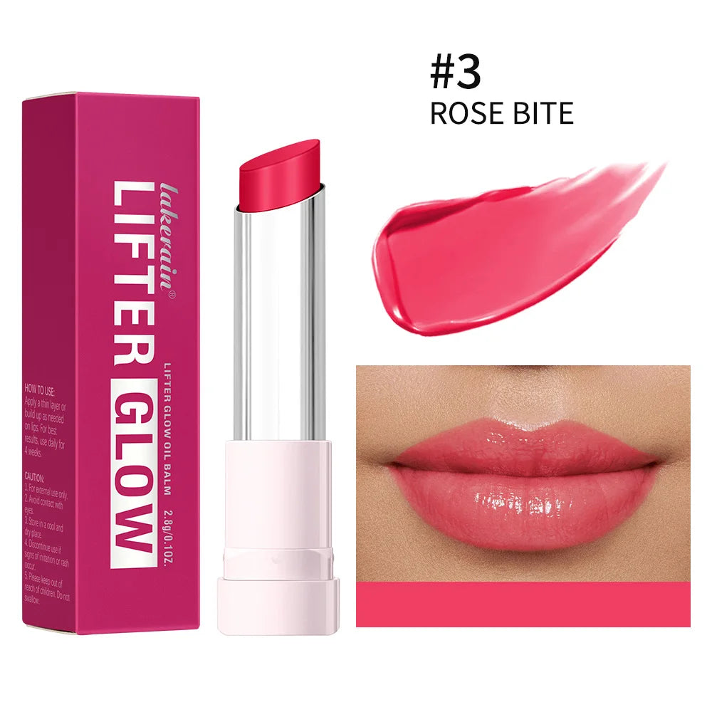 Lip Balm Glossy Glazed Finish Improves Lip Lines Hydration Plump Lip Balm 24HR Long Lasting Moisturizing Treatment 10 Colors Oasis Select 3 ROSE BITE