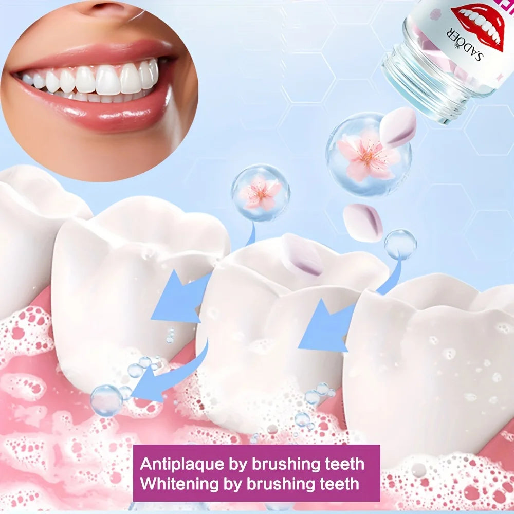Sakura Flavored Solid Toothpaste Tablets, Deeply Cleaning Teeth, Chewable Toothpaste Tablet, Fresh Breath, Basic Oral Care 28.5g Oasis Select