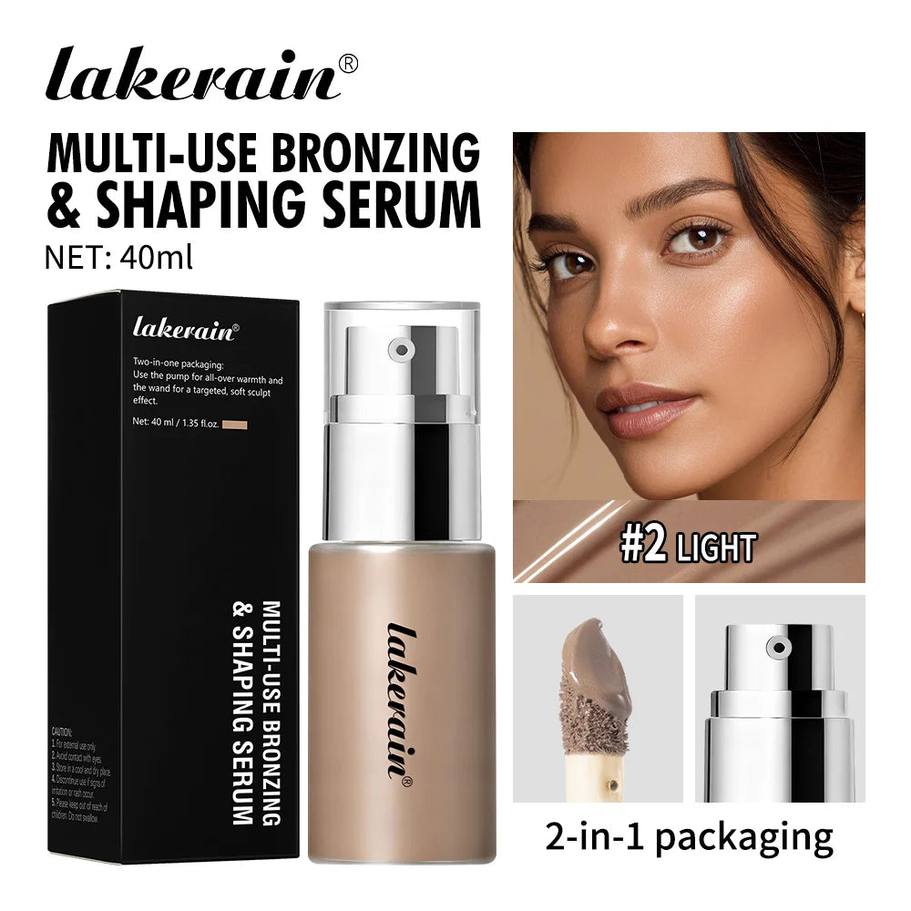 Lakerain Contouring Shaping Serum Long Lasting Nature Bronzing Foundation Deep Moisturizing Brighten Facial Contouring Concealer Oasis Select Light