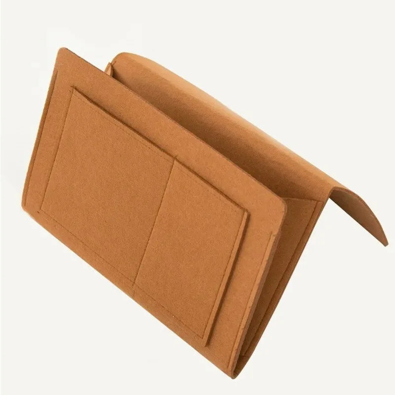 Felt Bedside Storage Organizer Anti-slip Bedside Bag Bed Sofa Side Hanging Couch Storage Remote Control Bed Holder Pockets Oasis Select Orange M