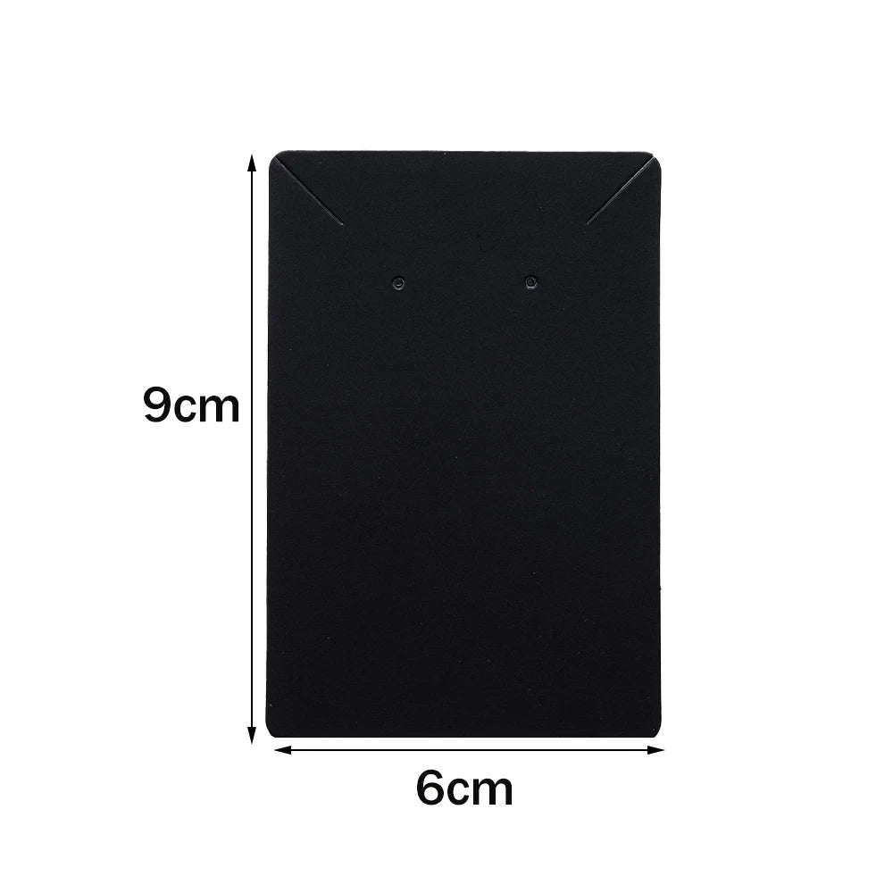 50pcs 6x9cm Kraft Earring Cards Necklace Display Cards Paper Ear Studs for Selling Hanging Earring Necklace DIY Crafts Retail Oasis Select Black
