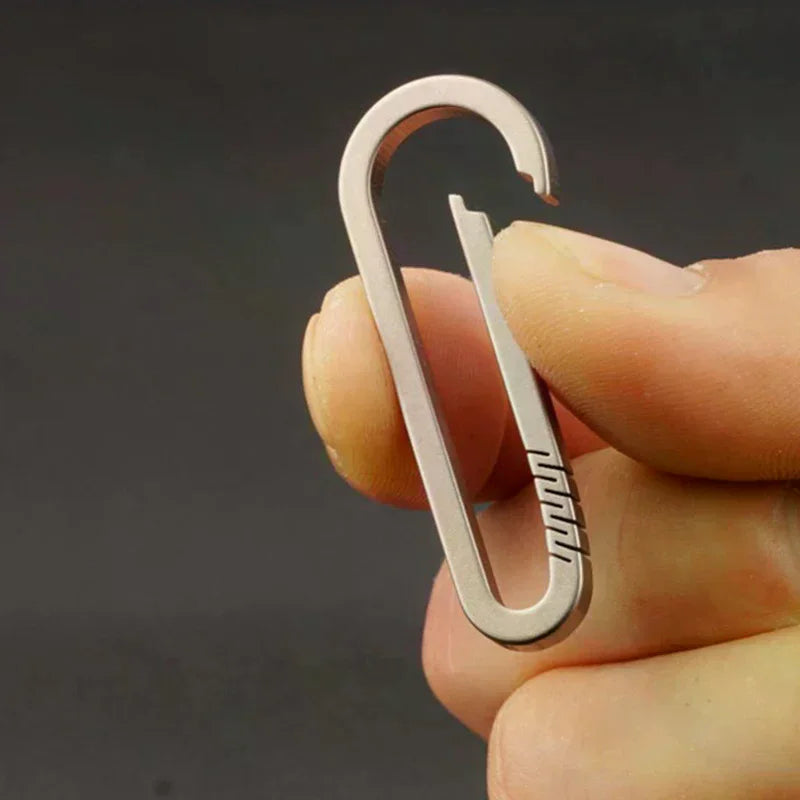 1PCS Titanium Alloy Keychain Tiranium Buckle Key Ring Car Accessories Titanium Buckles EDC Outdoor Tool Oasis Select