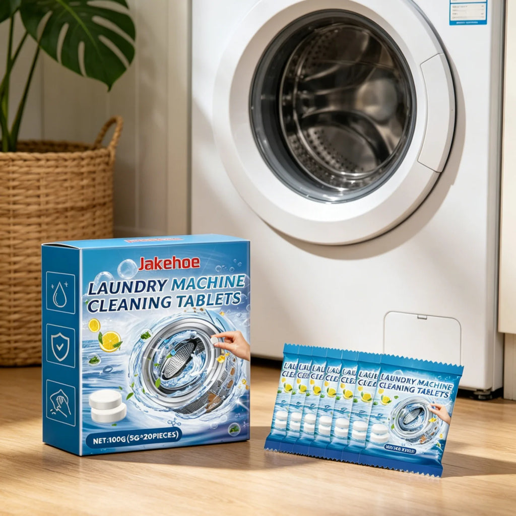 Jakehoe Laundry Machine Cleaning Tablets Deep Cleaning Remove Odor Long Lasting Effect Washing Machine Cleaner Tablets 20 Pieces Oasis Select