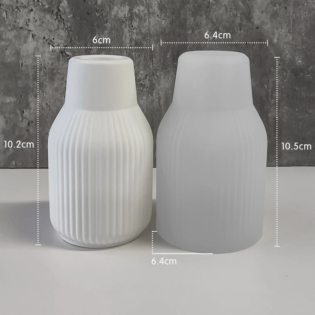Stripes Vase Silicone Mold DIY Gypsum Vase 3D Ornaments Molds Epoxy Plaster Concrete Flower Pot Mould Gardening Decoration Oasis Select J-299b