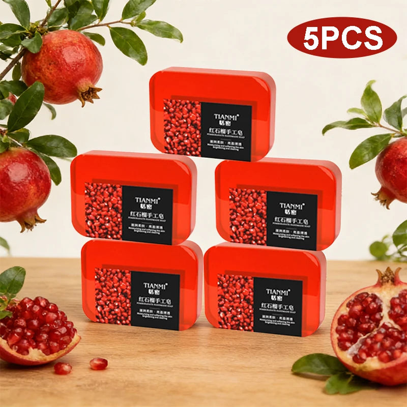 Pomegranate Soap Gently Cleanses the Face and Body, Moisturizes Water and Moisturizes, Suitable for All Skin Types, Gift Oasis Select